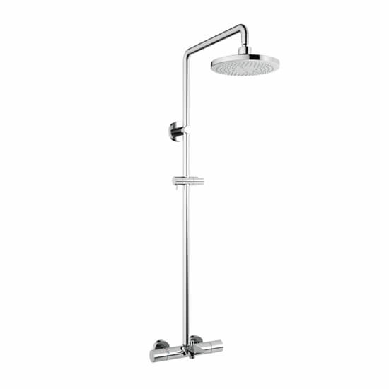 20170717061839 0 Shower Column with single function over head shower with thermostat valve and spout (round over head) (w/o hand shower)