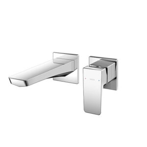 Wall Mounted Single Lever Washbasin Faucet Short Spout w/o Pop-up Waste