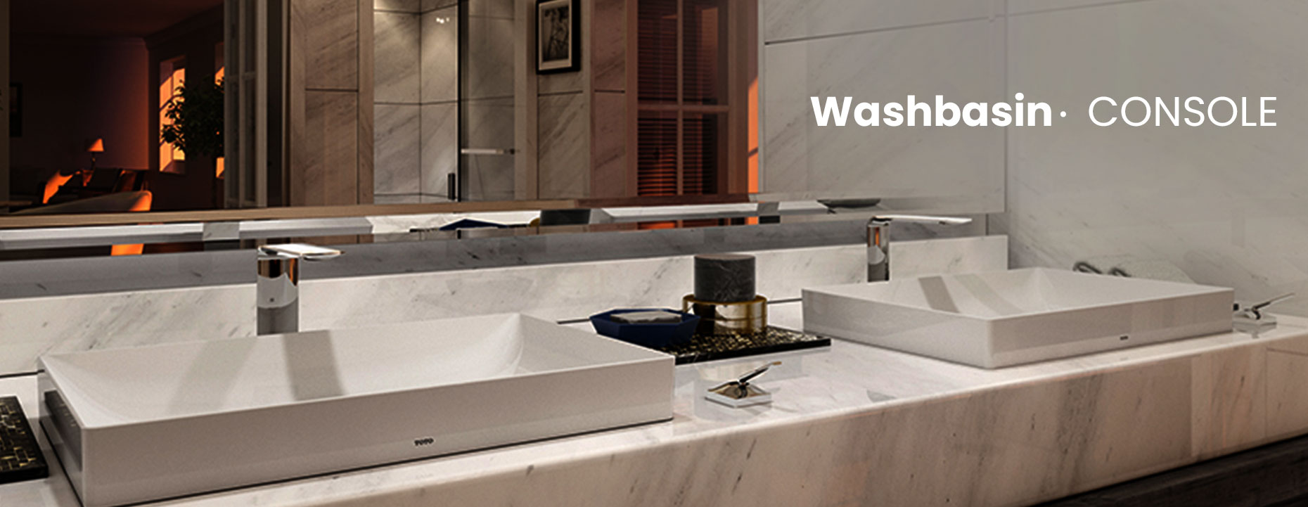 Luxurious Console Wash Basin  w / Automatic Sensor Faucet